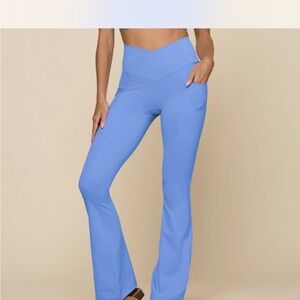 POPFLEX Crisscross Hourglass Leggings 34” in Nordic Blue NWOT